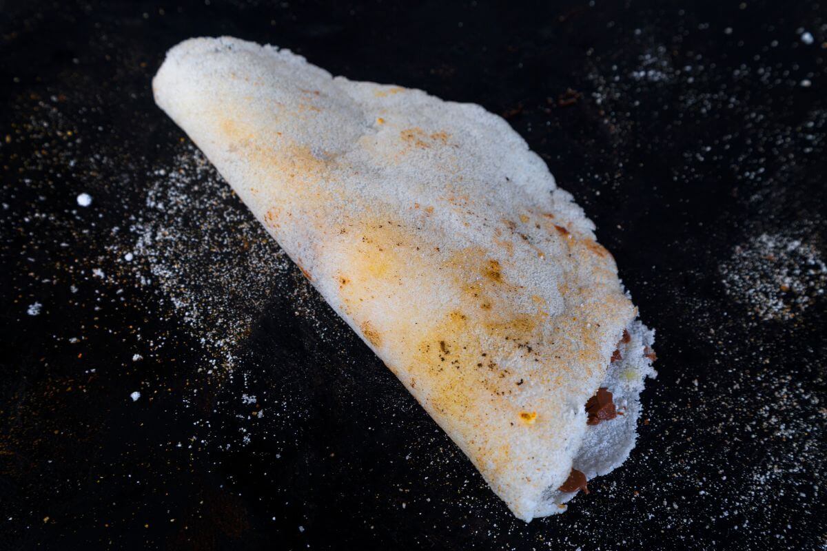 Tapioca recheada com carne moída